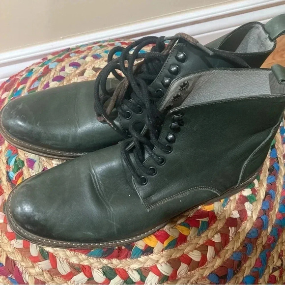 Call It Spring  green leather Oxford boots - Picture 4 of 7